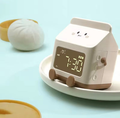 Cute Milk Alarm Clock
